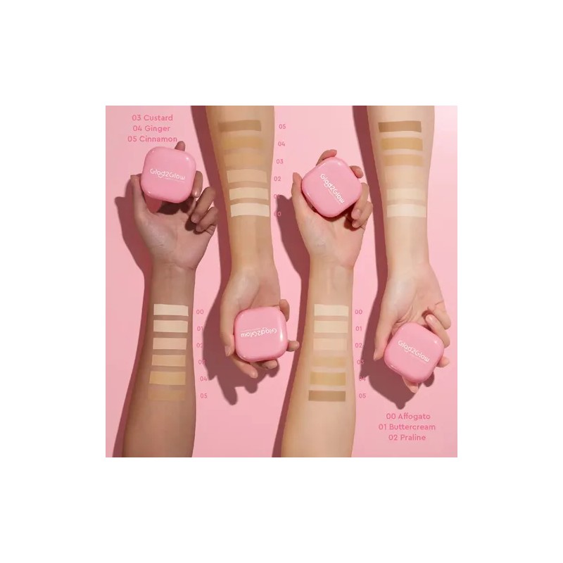 Glad2glow Perfect Blurring Powder Foundation Alta Cobertura