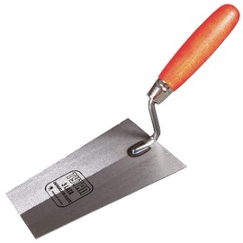 Toolty Grinded Carbon Steel Bucket Trowel - 200mm - Wooden Handle - for Brickwork and Plastering - Masonry - DIY - TLTY-0818