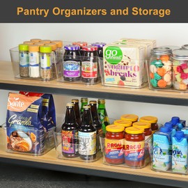 Heyuzb Pantry Organizers and Storage, 12 Pack Clear Plastic Storage Bins for Freezer, Multi-Use Organizer Bins for Kitchen, Office, Fridge, Cabinet and Shelf Organizing