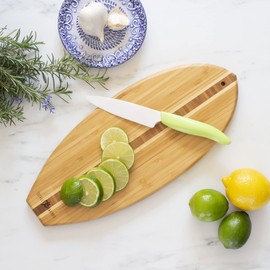 Totally Bamboo Lil' Surfer Surfboard Shaped Bamboo Serving and Cutting Board, 14-1/2" x 6