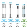 Jiozermi 20 Pcs 5x20mm 1A 250V T1AL250V Slow-Blow Glass Fuses,