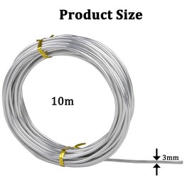 tallkeey 9 Gauge 3 mm Aluminum Craft Wire, Bendable Metal Wire for Sculpting, Bicycle Modelling, Floral Making, Jewellery Making, Wire Weaving and Wrapping