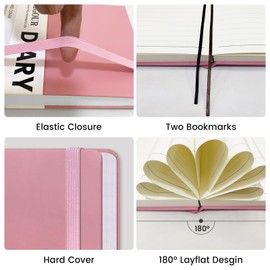 Rigour Journal Notebook with 400 Pages Academic Diary A5 Memo Daily Planner Hardcover Line Ruled Journal for Women Men, Scheduler Daily Planner for Home Office School Diary Travel Gift Birthday(Pink)