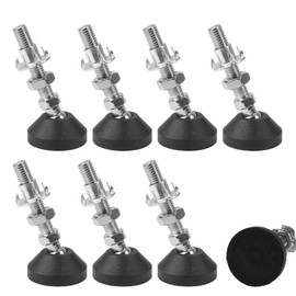 Minnhua 8PACK Adjustable Feet Levellers - M10 x 50mm Furniture Screw Feet with T-Nuts and Non-Slip Base