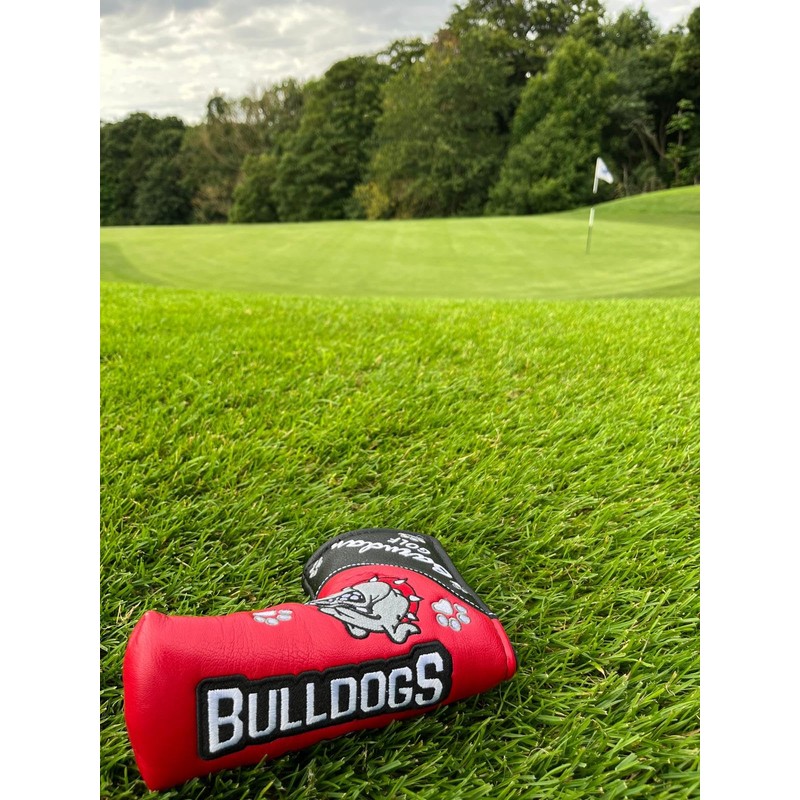 Bulldogs Golf Blade Putter Cover Red & Black With Magnetic