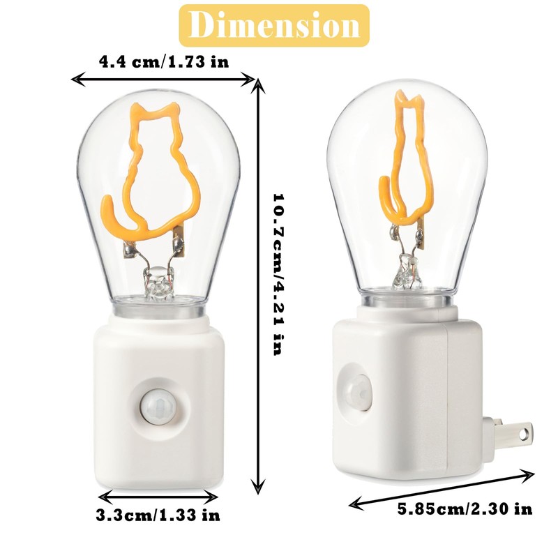 Yaoten Vintage Farmhouse Filament LED Night Light Plug-in, Dusk-to-Dawn &