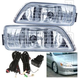 PS-AUTO For 2006-2007 Honda Accord Sedan 4DR Fog Light Assembly W/Switch Bulbs Wiring
