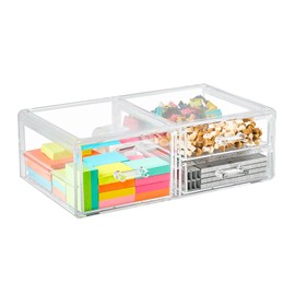 Large Drawer Organizer for Makeup, Office Supplies or Jewelry Storage Makeup organization for vanity Cosmetic Organizer Drawers Pantry Organization and Storage Clear Acrylic