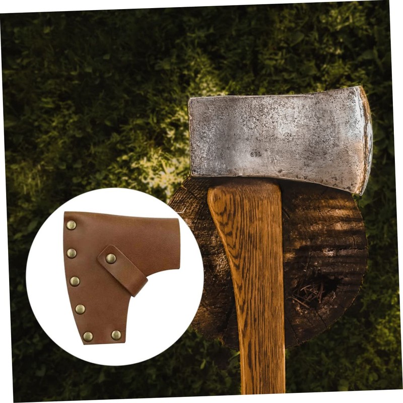 Sosoport Leather Axe Protector Cover Hatchet Head Protective Sleeve for