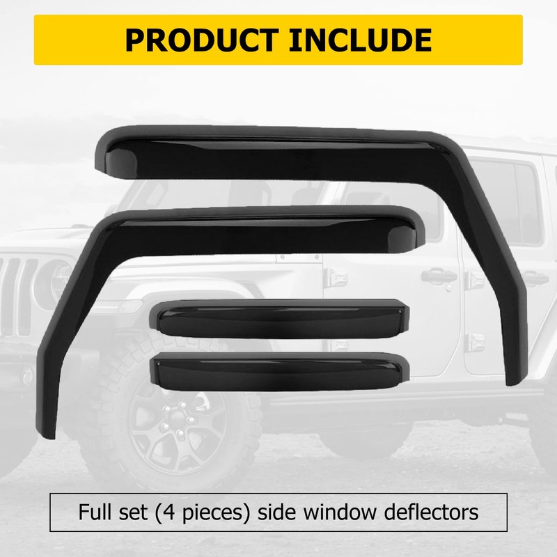 AUXMART 4Pcs Side Window Deflector Wind Rain Shade Visor Guard