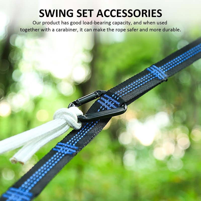 Pack of 2 Hammock Hanging Straps, 2 Pieces Carabiners, Outdoor