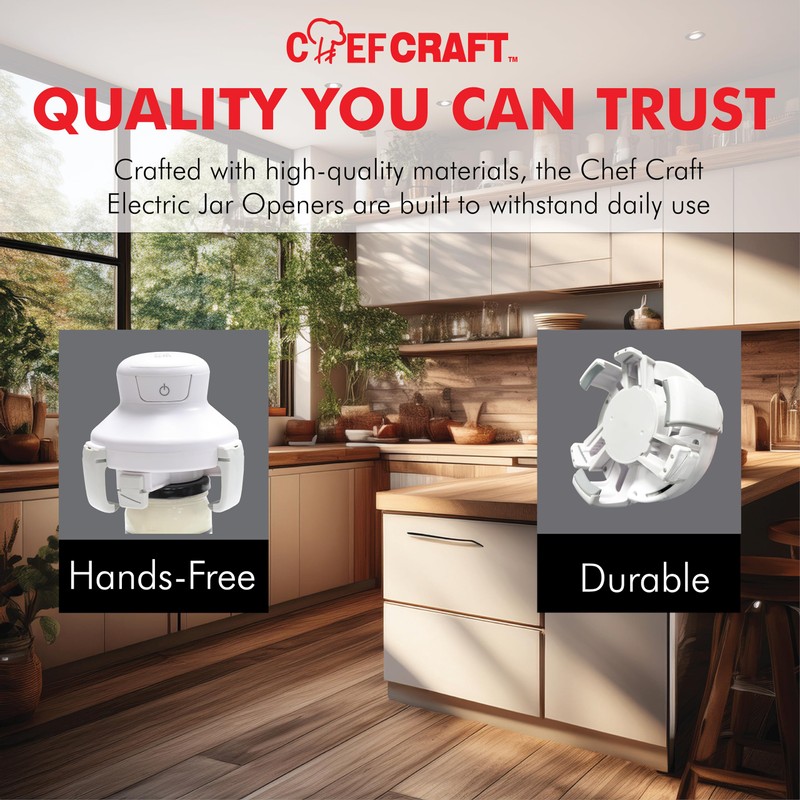 Chef Craft Hands free/Self-Centering, Three-Armed Electric Jar Opener