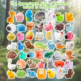 50Pcs Resin Animals, Small Resin Animals - Blind Bag Surprise Toys, Random Miniature Animal Figures for Kids & Collectors(Random Animal)