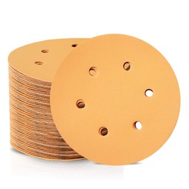 SPEEDWOX 100 Pcs 6 Inches Hook and Loop 6 Hole Sanding Discs 600 Grit Dustless Sandpaper Fit for Random Orbital Sander Yellow Finishing Discs for Automotive Woodworking