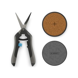 AC Infinity 6.6” Stainless Steel Pruning Shear with Cleaning Kit, Lightweight Ergonomic Design, Nonstick Teflon Coated Blades for Gardening, Hydroponics, Grow Tents