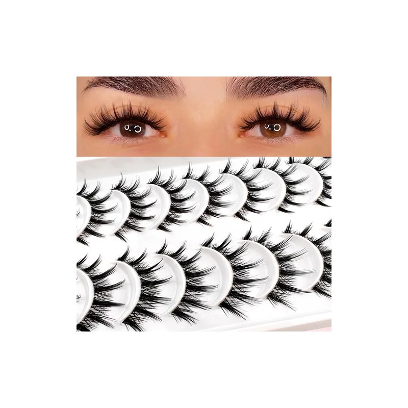 10 Pares De Pestañas Manga De 12 Mm, Pestañas Postizas