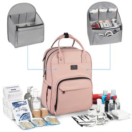 MATEIN Nursing Backpack, Waterproof College Bag for Women with Removable Organizer, 15.6 Inch Travel Lapatop Backpacks Medical Clinical Doctor Nurse Work Daypack for Women, Gifts for Her, Pink