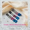 SXVME Uñas Postizas De Metal Con Efecto Espejo, Ovaladas, Acrílicas,