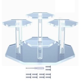 DACUAN Display Stand, 4 Tiers Collectibles Riser for Figures, Transparent Acrylic Shelf for Cupcake, Donuts, Anime Figures