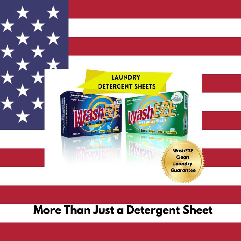 WashEZE (10 Ct) All in One Laundry Sheets Scented -