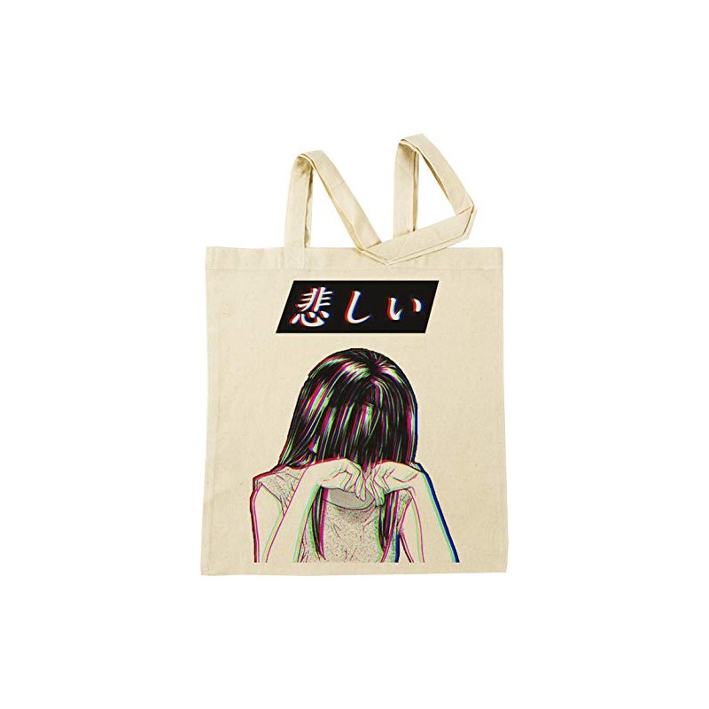 Vendax Traurig Japanese Manga Aesthetic Beige Shopping bag