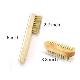 6 Pack Handle Grip Nail Brush, Wooden Two-sided Hand Fingernail Scrub Cleaning Brushes for Toes and Nails Cleaner, Pedicure Scrubbing Tool Kit for Men and Women