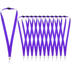 WEZEBEL 12-Pack Purple Lanyards with Safety Breakaway Clasp, Polyester Neck Straps for ID Cards, Keys, Office, School & Events