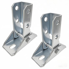 BIAXJUNY Adjustable Brace Fitting,180 Degree Turn Joint Connector Bracket Fit for 1/2" Bolt in 1-5/8" Strut Channel, Electrogalvanized（2 Pack）