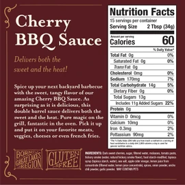 Brownwood Farms BBQ Sauce, Made in Small Batches, Sweet and Tangy, Great on Fries, Meatloaf, Burgers, Glaze, Real Ingredients 20oz (1 Count, Cherry)