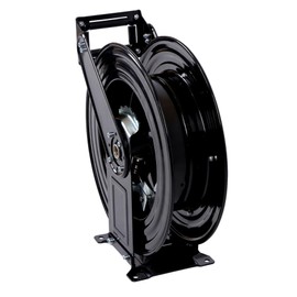 HOSTIC Pressure Washer Hose Reel, Double Arm 3/8 in x 50 ft Retractable Pressure Washer Reel, Auto Rewind Heavy Duty Steel Power Wash Hose Reel with 5ft Lead, Max 4000PSI for Air/Oil/Water