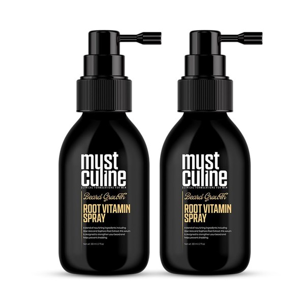 MUSTCULINE Beard Root Vitamin Spray, Beard Vitamins for Full Beard,