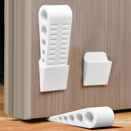 HOTUT Pack of 2 Door Stop, Door Stoppers for Floor, Anti-Skid Durable Rubber Door Stops Indoors, Heavy Duty Door Stop Wedge, Rubber Doorstop Wedge Ideal for All Types of Surfaces, White Door Wedges
