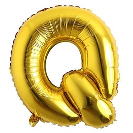 32 inch Letter Balloons Gold Alphabet Number Balloons Foil Mylar Party Wedding Bachelorette Birthday Bridal Shower Graduation Anniversary Celebration Decoration (32 inch Q Gold)