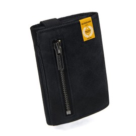 GUGGIARI® Credit Card Holder with Elastic Band, Pockets for Coins and Banknotes - 4 Flap Wallet for Men - Compact and Thin with Coin Pocket, black, Stylish