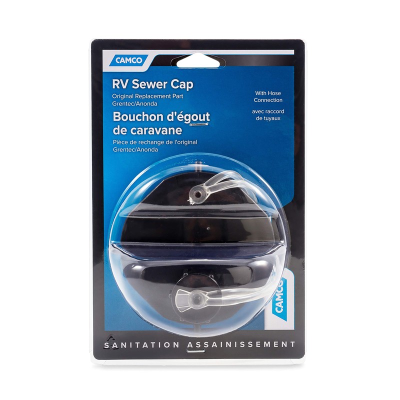 Camco 39463 Sewer Cap With Hose Connect, Black, 3/4"