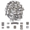HOBBIESAY 10 Styles 100Pcs Silver Column Spacer Beads 8-24mm Tibetan