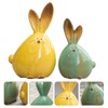 TOYANDONA 2pcs Easter Bunny Rabbit Figurines Ceramic Rabbit Statues Car