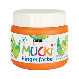 Kreul Mucki Luminous Water-Based Finger Paint, Paraben-Free, Gluten-Free, Lactose-Free and Vegan, Washable, Can be Painted with a Brush, Sponge, Spatula and Fingers