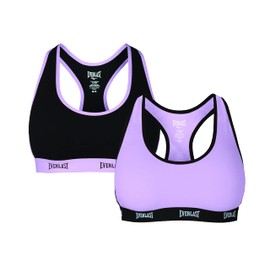 Everlast Womens Casual Sports Bra, COM C: Purple, Black, Large US