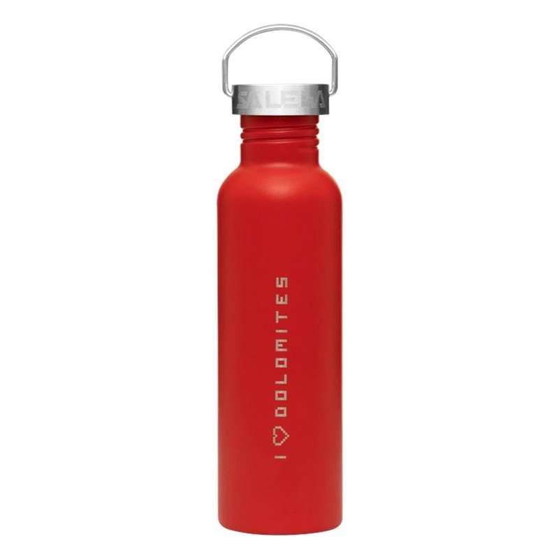 Salewa Aurino Stainless Steel 0.75 L Bottle, Flame/Dolomites, Plain
