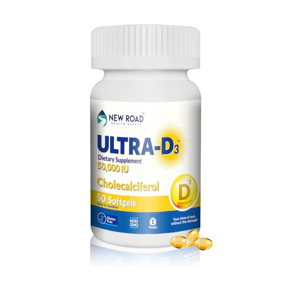 ULTRA-D3 New Road Health Supply, High-Potency Vitamin D3 50,000 IU,