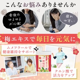 梅肉エキス 梅エキス 梅肉エキス粒 健梅粒 塩分不使用 和歌山県産 飲みやすい粒タイプ サプリメント 約120粒 30g (タブレット)