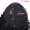 Seelaak Kinky Curly Human Hair Drawstring Ponytail Extension for Black