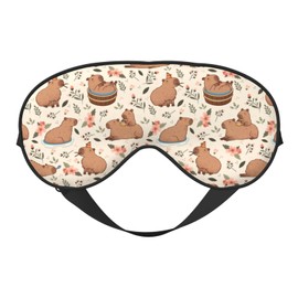 Capybaras Sleep Mask Breathable Soft Eye Mask for Sleep for Women Men Lightweight Eye Cover for Travel, Night Work, Nap, Office