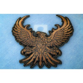 Ivamis Brown Eagle Small Embroidered Iron on Biker Patch - 4x4 inch - P6555
