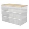 Martha Stewart Brody Plastic Storage Organizer Bins with Paulownia Wood