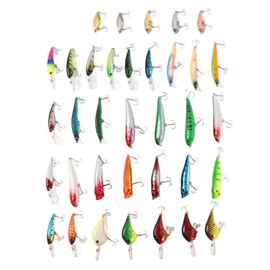 35Pcs Simulation Hard Bait Mixed Minnow Fishing Lure Kit Minnow Lure for Freshwater Saltwater Boat Fishing