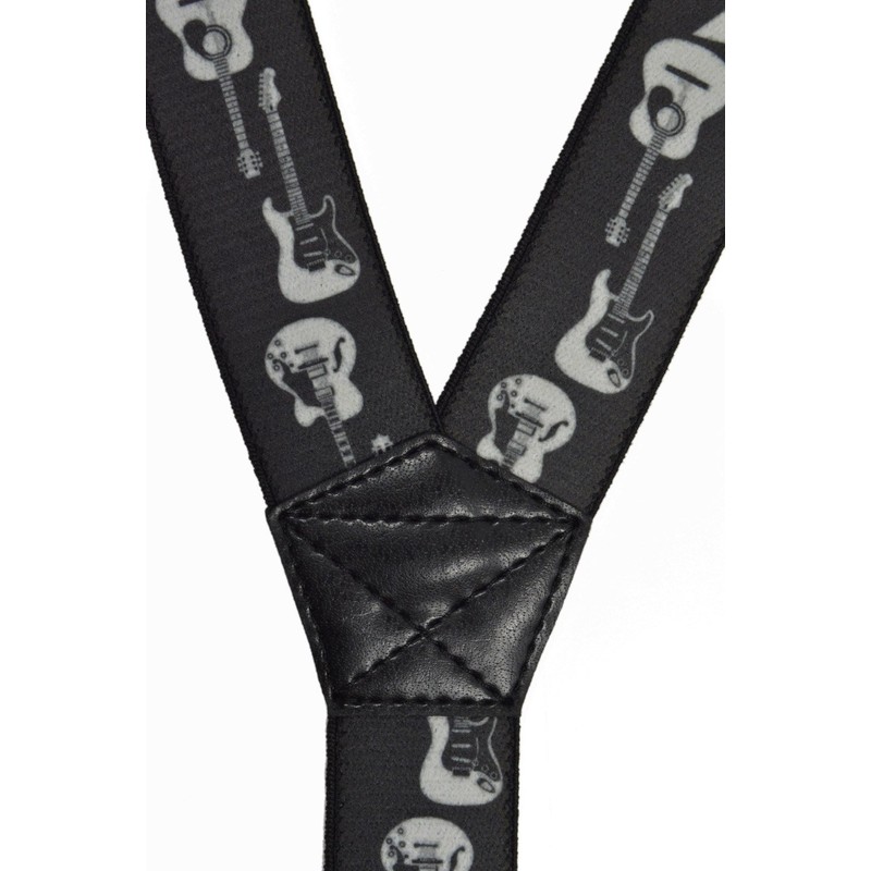 Olata Braces/Suspenders for All Ages, Y-Shape with Guitar Design. Adult,