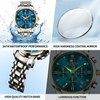 OLEVS Watches for Men,Blue Face Men's Watch,Blue Gold Watch Mens