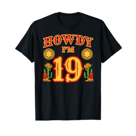 Cowboy 19th Birthday Party Howdy Rodeo Hat Horse Lover Ranch T-Shirt